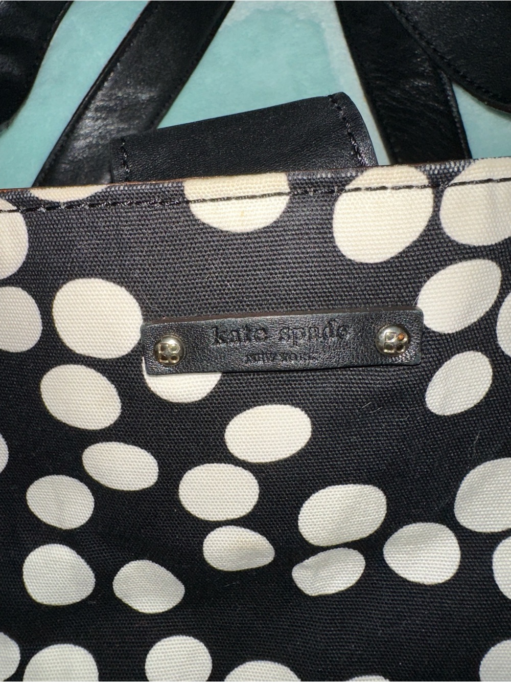 Kate Spade Black and White Polka Dot Tote Bag